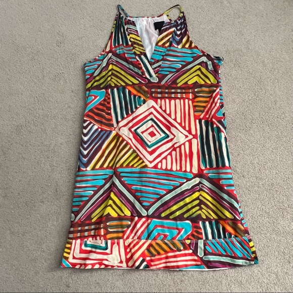 J. Crew Collection Geo Brushstroke Mini Sheath Dress Multicolor Cotton - Picture 3 of 10